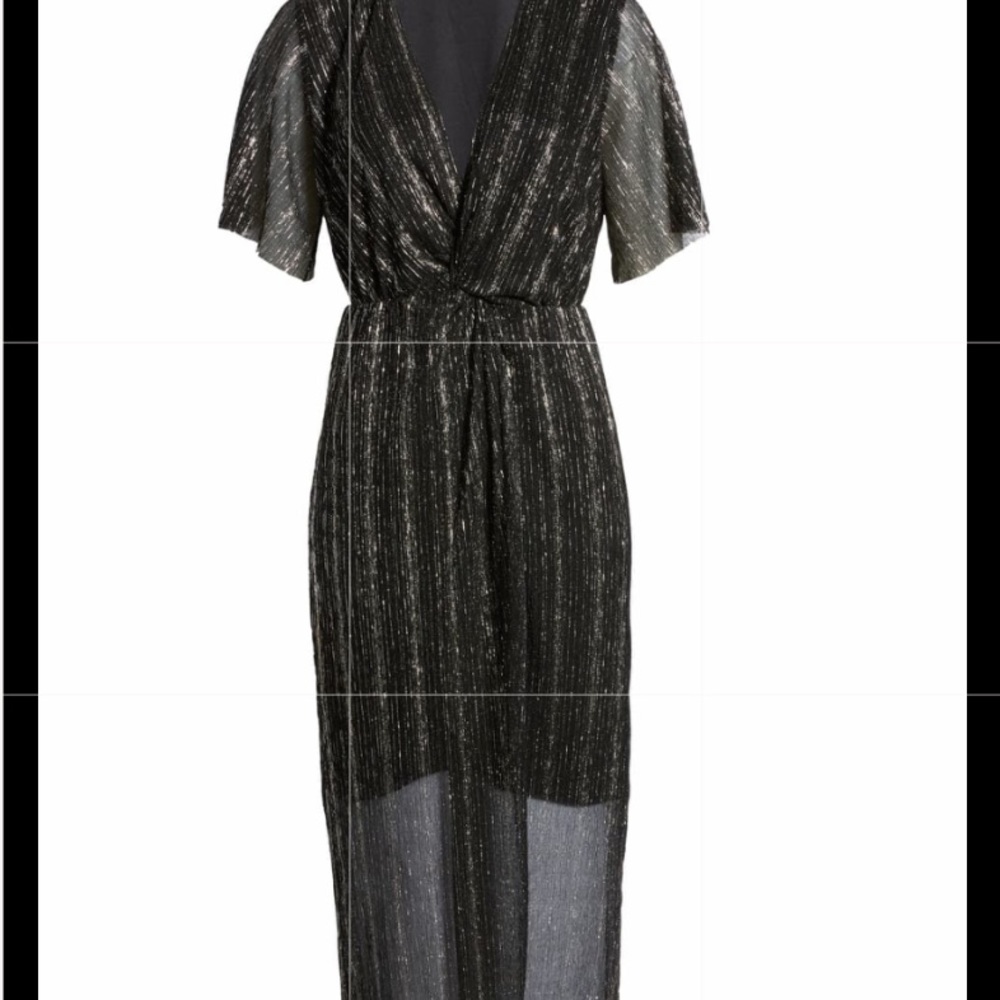 Black and Silver Sparkle Midi Dress